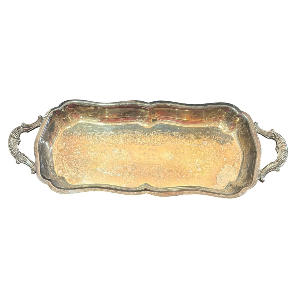 Vintage 1985 Silverplate Tray 3D BN 10th Special Forces Group SFG(A)‎ Engraved